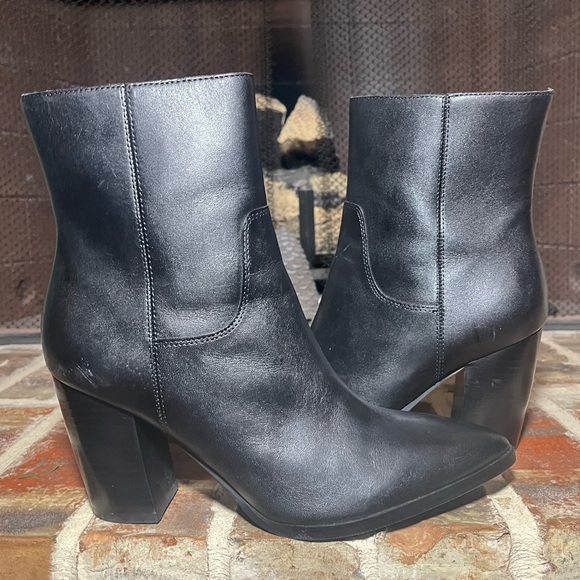 Marc Fisher Shoes - Marc Fisher Giana Black Leather Ankle Boots